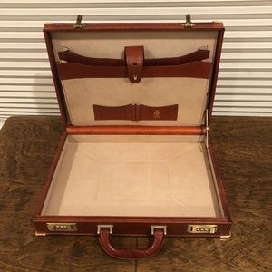Vintage Luxury "Principe" Italian Leather and Suede Hard-Sided Briefcase/Attaché